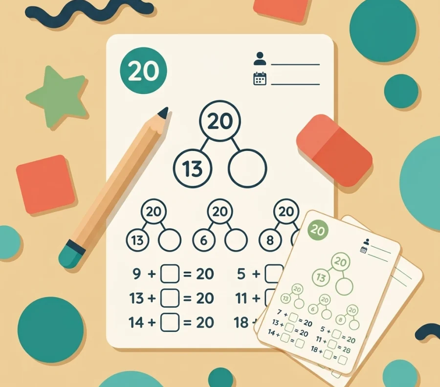 8 Free Number Bonds to 20 Worksheets — free printable PDFs
