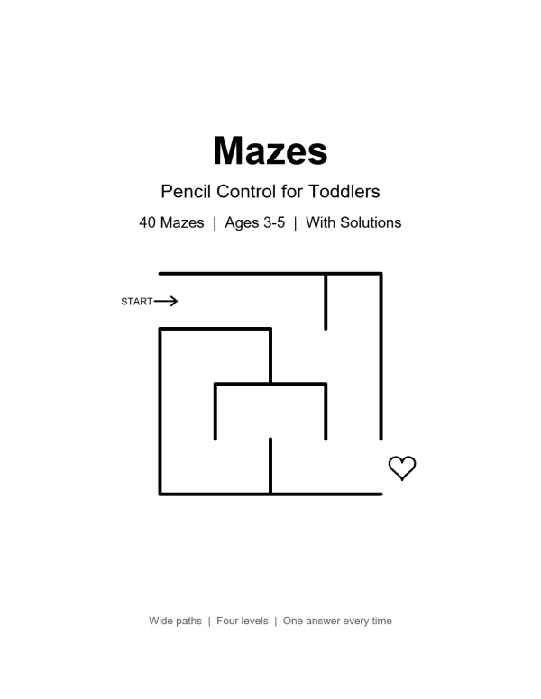 A simple maze with wide paths and a start arrow, suitable for toddlers.