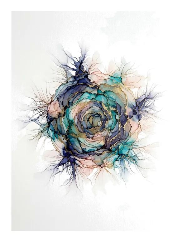 Circular Bloom Fluid Art Painting 202609022243 — free printable