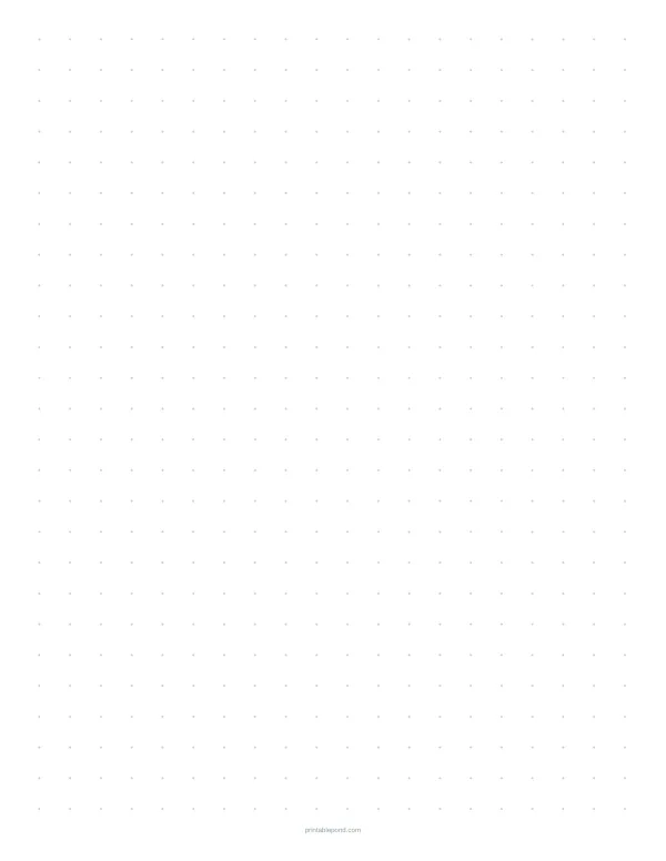 A white page covered in a faint gray 10mm dot grid pattern for writing or drawing.