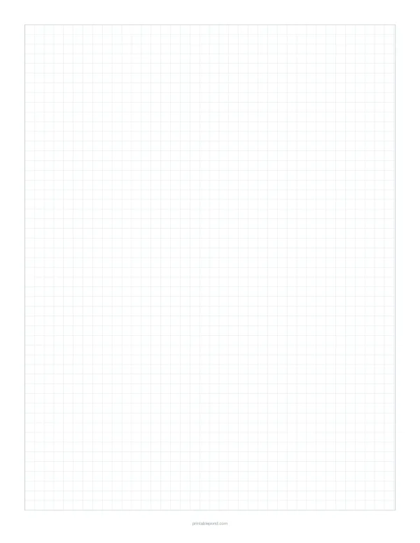 A full page of light blue 5 mm graph paper grid lines on a white background.