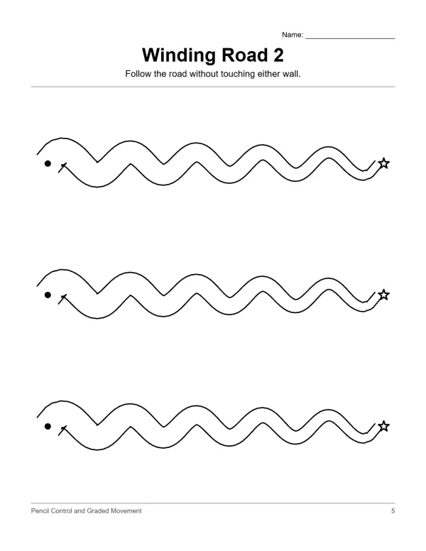 Three winding roads with arrows showing direction, starting with a dot and ending with a star.